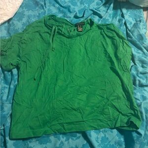 Green Short-Sleeve crop Top